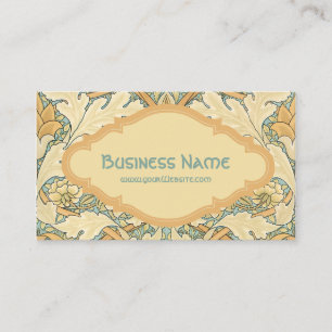 Antique Victorian William Morris Flowers Floral Business Card