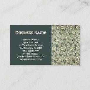 Antique Victorian William Morris Garden Flowers Business Card