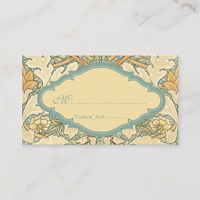 Antique Victorian William Morris St. James Floral Place Card (Front)