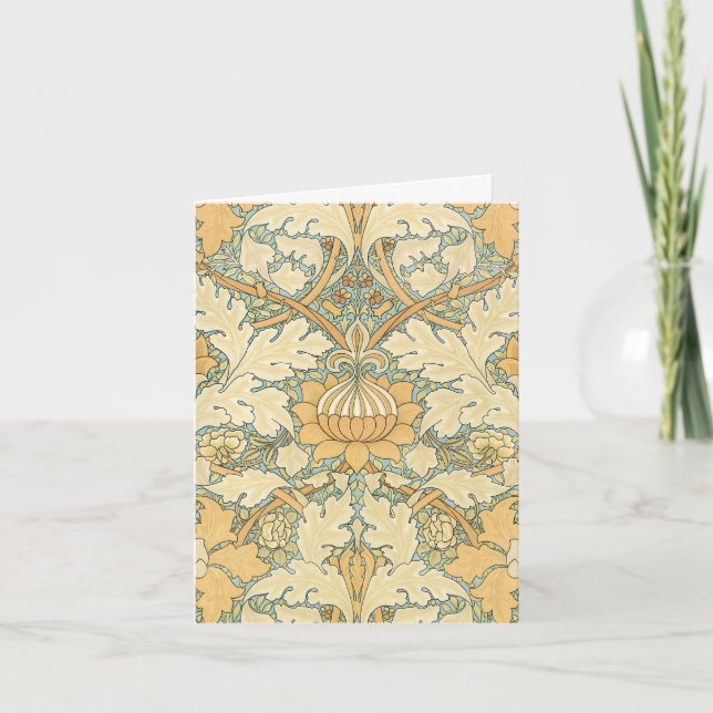 Antique Victorian William Morris St. James Floral Thank You Card (Front)