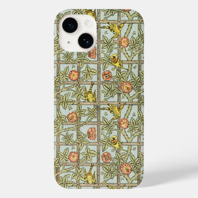 Antique Victorian William Morris Trellis Flowers Case-Mate iPhone Case (Back)