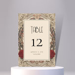 Antique Vintage Art Nouveau Rose Floral Wedding Table Number<br><div class="desc">Decorate your tables with this stylish wedding table card,  featuring vintage art nouveau illustration and custom text of your choice. Easily add your details by clicking on the "personalise" option.</div>