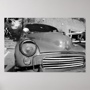 ANTIQUE VINTAGE b&w CLASSIC CAR POSTER