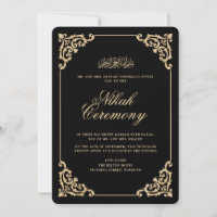 Antique Vintage Baroque Black Gold Nikah Ceremony