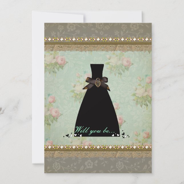 Antique Vintage Bridesmaid Invitation (Front)