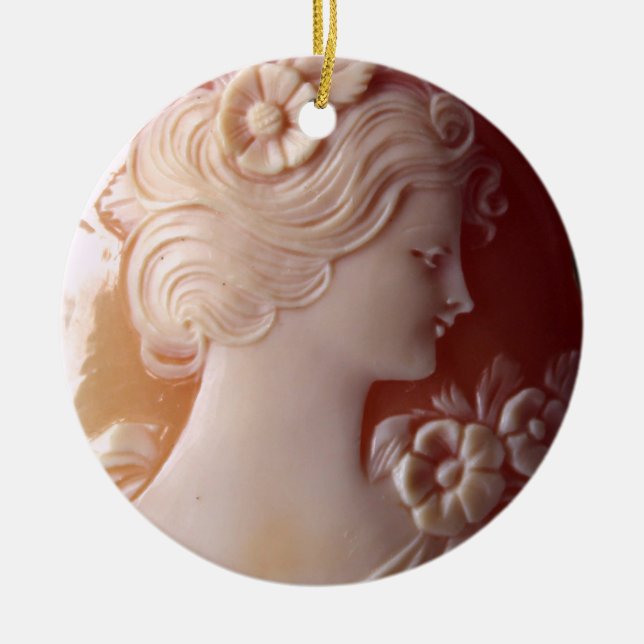 Antique vintage Cameo Ceramic Ornament (Front)