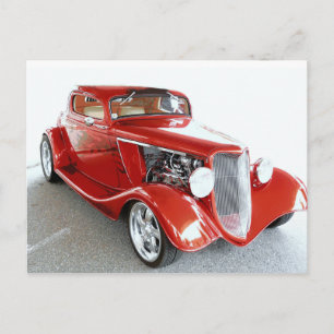 Antique Vintage Collector RED car Postcard