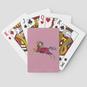 Antique Vintage Colourful Horse Playing Cards