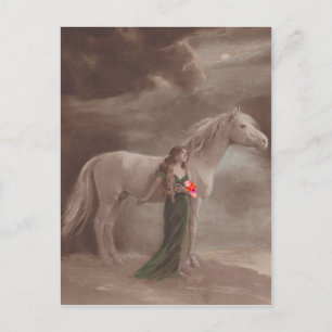 Antique Vintage Fantasy Night Dream Horse Postcard