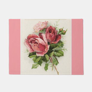 Antique Vintage Floral Roses Doormat