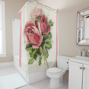 Antique Vintage Floral Roses Shower Curtain