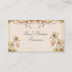 Antique Vintage Flowers & Butterflies Business Card