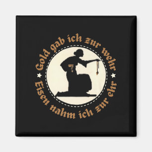 Antique Vintage German Gold Emblem Silhouette Quot Magnet