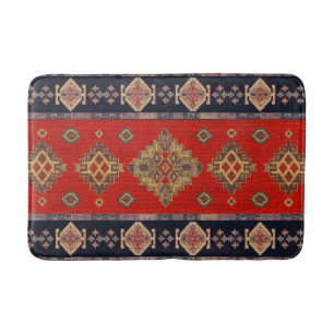 Antique Vintage Gold Onyx Red Kilim Turkish Bath Mat