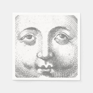  Antique Vintage Gray Moon Face Napkin