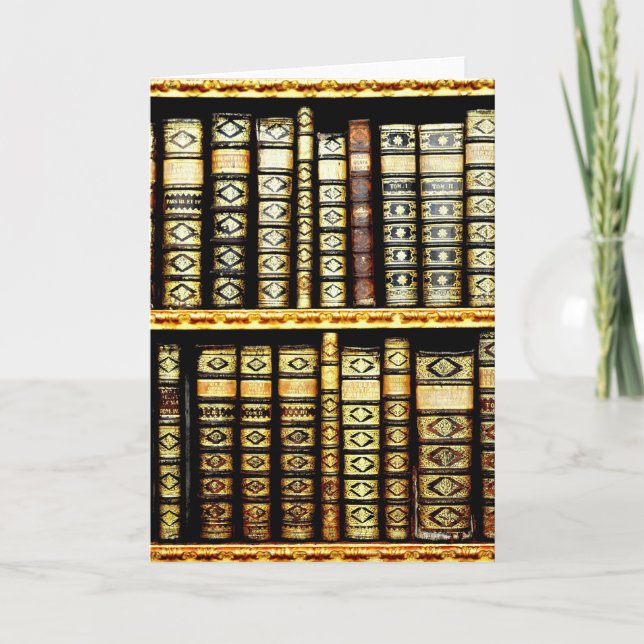 Antique Vintage Leather books Pattern Card (Front)