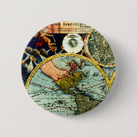 Antique Vintage Map World Globe Historical Art