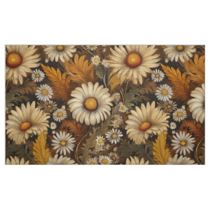 Antique vintage mums and daisies fabric