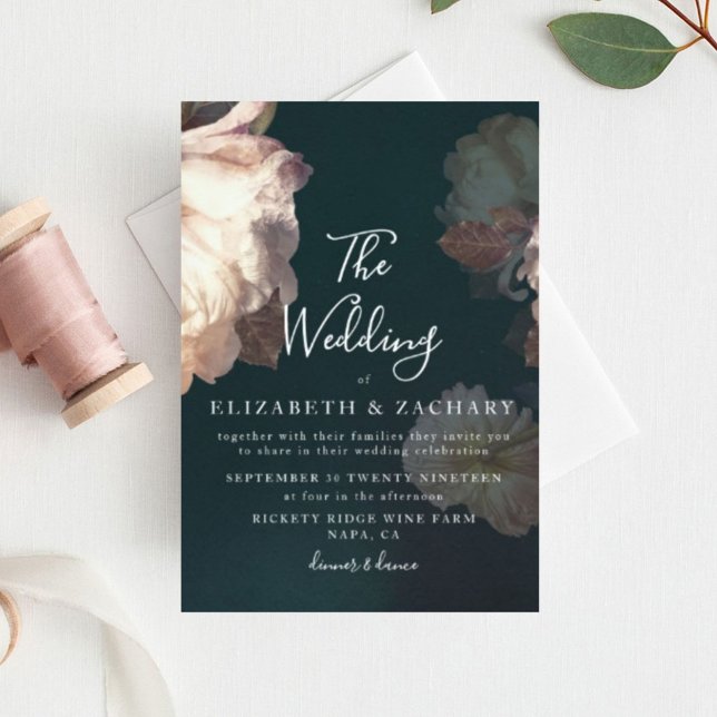 Antique Vintage Romantic Floral Wedding Invitation (Creator Uploaded)