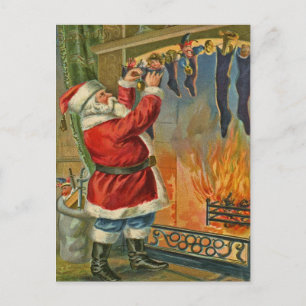 Antique, Vintage-Santa Christmas Postcard