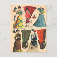 Antique Vintage Victorian paper dolls clothes set