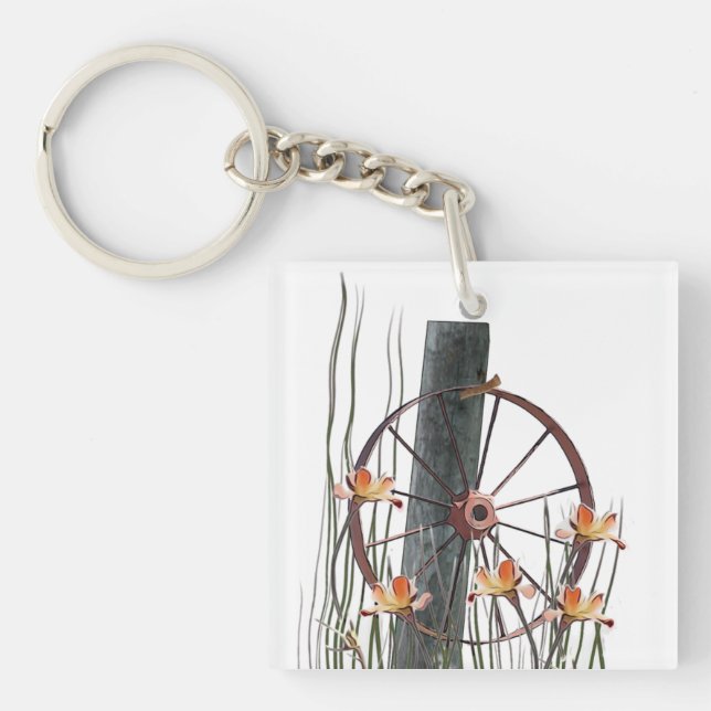 Antique Wagon Wheel Keychain (Front)