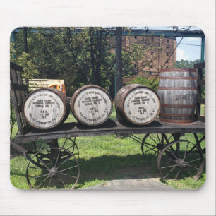 Antique Wagon with Bourbon Barrels Mouse Pad
