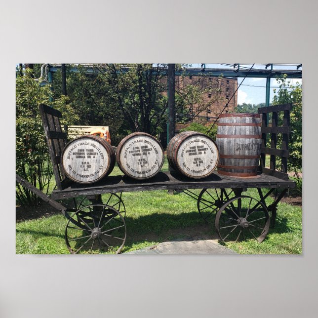 Antique Wagon with Bourbon Barrels Poster (Front)