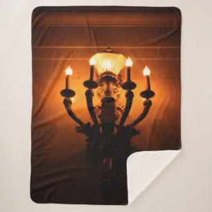 Antique Wall Light  Sherpa Blanket