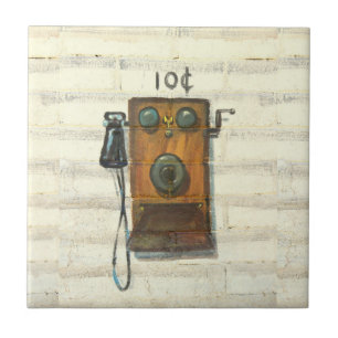 antique wall pay phone tile