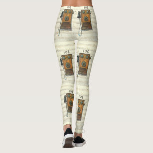 antique wall phone leggings