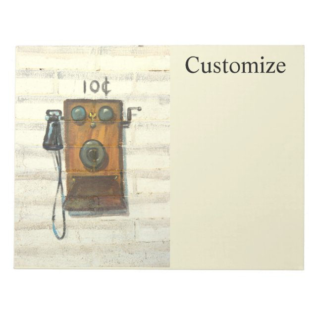 antique wall phone  notepad (Front)