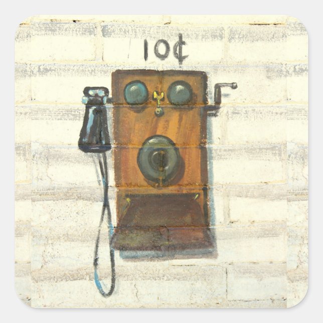 antique wall phone stickers (Front)