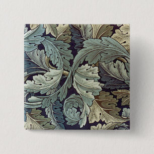 Antique wallpaper leaves 15 cm square badge