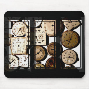 Antique Watch Face Triptych Mousepad