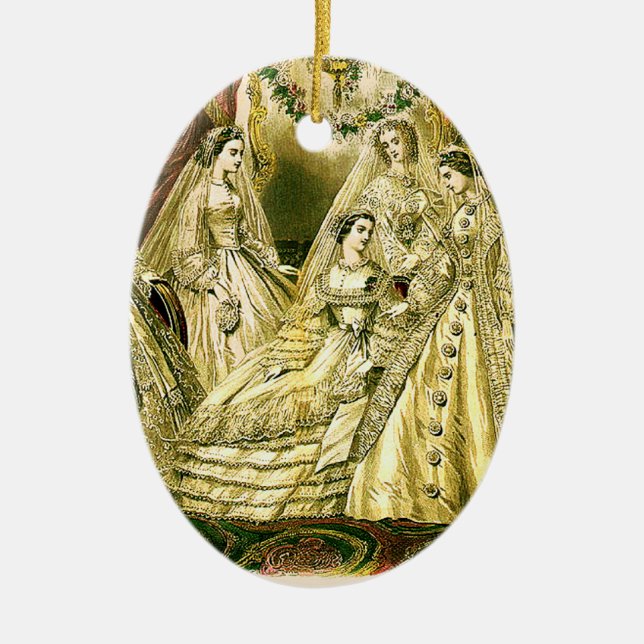 Antique Wedding Bridal Ceramic Tree Decoration (Front)