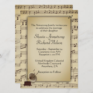 Antique Wedding Music Theme Invitation