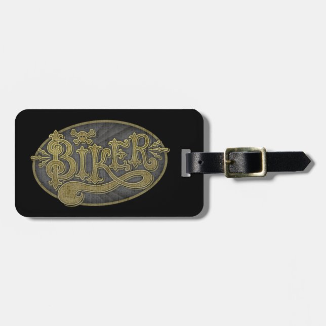 Antique Western Biker Luggage Tag (Front Horizontal)