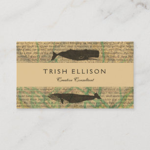 Antique Whale Nautical Sea Life Business Card