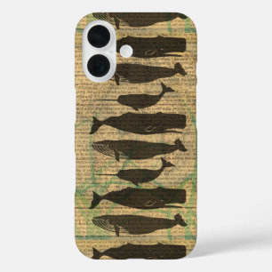 Antique Whale Nautical Vintage Ocean Sea Life iPhone 16 Case