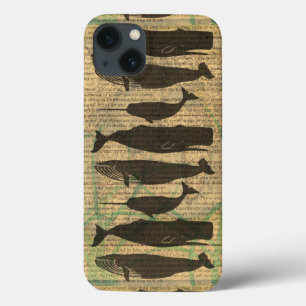 Antique Whale Nautical Vintage Ocean Sea Life iPhone 13 Case