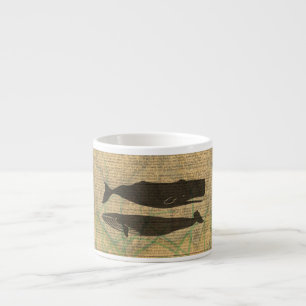 Antique Whale Nautical Vintage Ocean Sea Life Espresso Cup