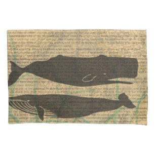 Antique Whale Nautical Vintage Ocean Sea Life Pillowcase