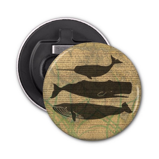  Antique Whale Nautical: Vintage Sea Life  Bottle Opener (Front)