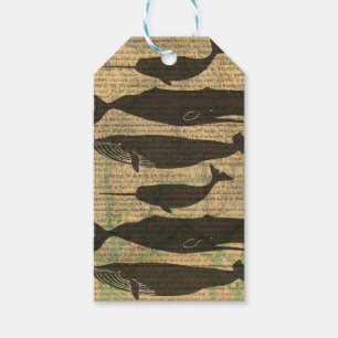  Antique Whale Nautical: Vintage Sea Life  Gift Tags
