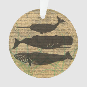  Antique Whale Nautical: Vintage Sea Life  Ornament