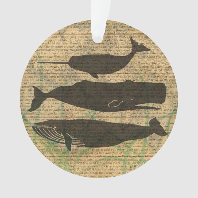  Antique Whale Nautical: Vintage Sea Life  Ornament (Front)