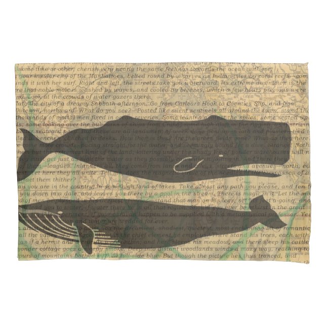  Antique Whale Nautical: Vintage Sea Life  Pillowcase (Front)