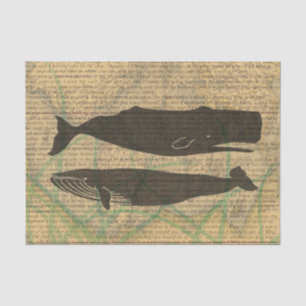 Antique Whale Nautical: Vintage Sea Life Tissue Paper