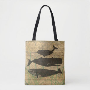 Antique Whale Nautical: Vintage Sea Life Tote Bag